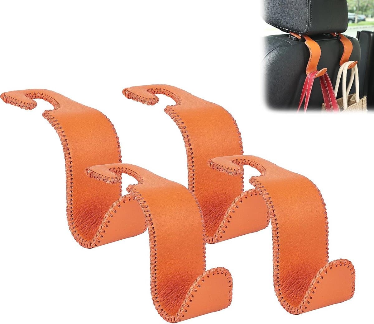 Universele Autostoel Hoofdsteun Haken - Multifuntionele Oplossing voor Handtas en Accessoires - 4 Stuks