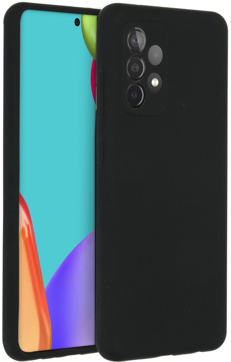 Accezz Hoesje - Geschikt voor Samsung Galaxy A52 (4G) / A52s / A52 (5G) - Liquid Silicone Backcover - Zwart