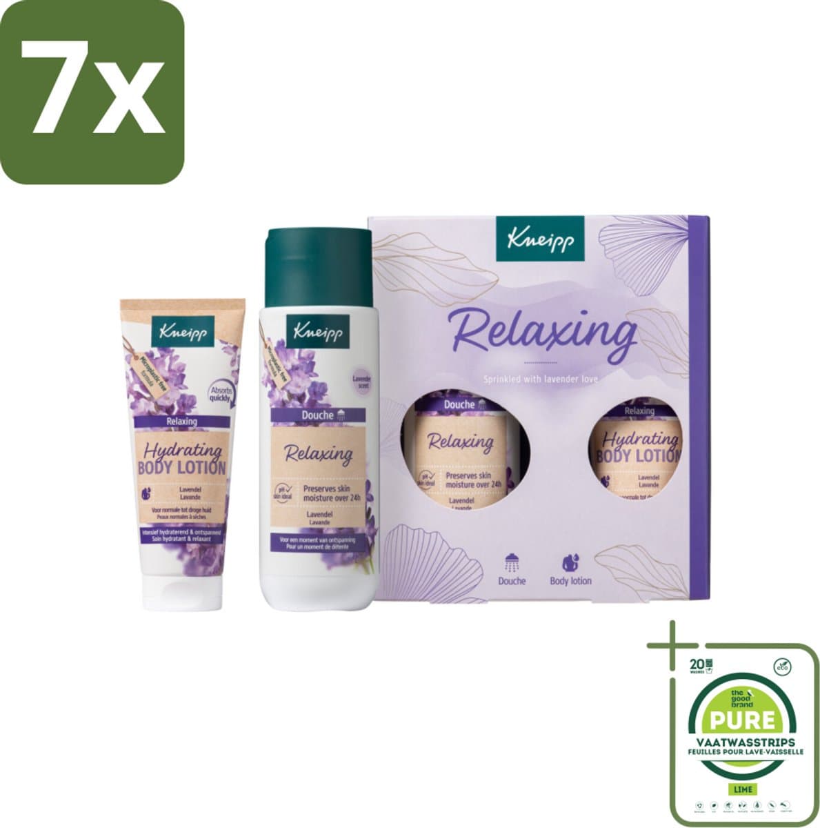 7 x Kneipp – Relaxing Moments – Geschenkset – Lavendel – Douchegel & Bodylotion - Grootverpakking - Ontspanning - Lavendel - Douchegel - Bodylotion - Cadeau