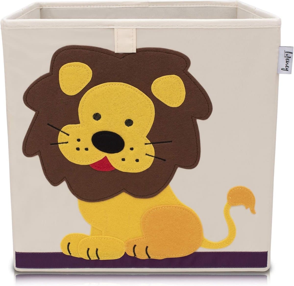 Ruime en Duurzame Opbergdoos met Leeuwmotief - 33 x 33 x 33 cm - Polyester - 5 Jaar Garantie
