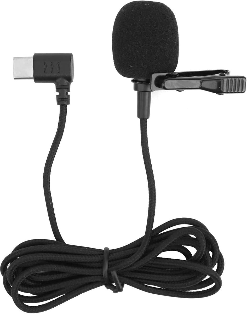 Externe Lavalier Microfoon met Type-C Aansluiting voor Actiecamera's