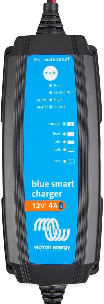 Batterijlader - Acculader Slim - Voertuigen Opladen - Waterdicht IP65 - 12 Volt 4 Amp - Blauw