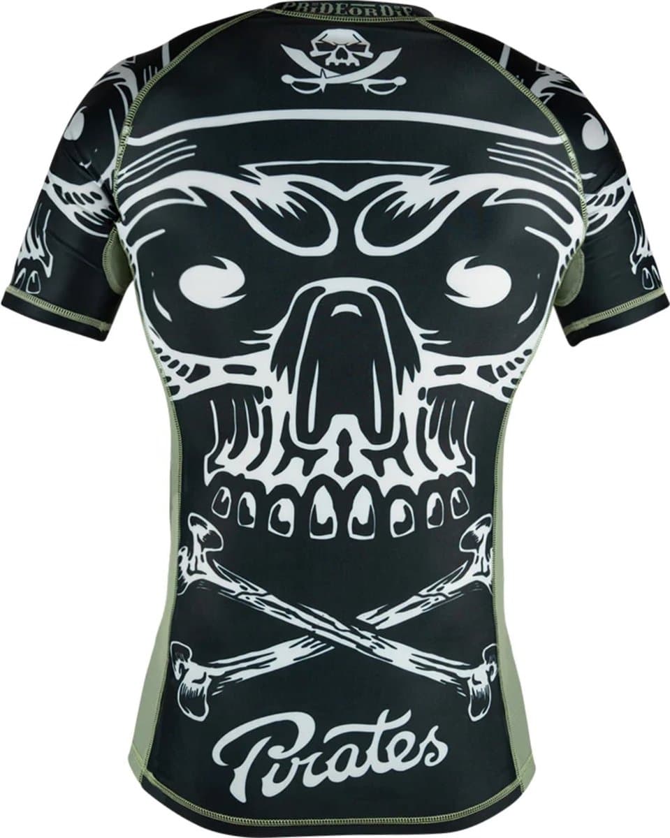 PRIDEorDiE PIRATE V.2 Rash Guard Zwart Wit - XL