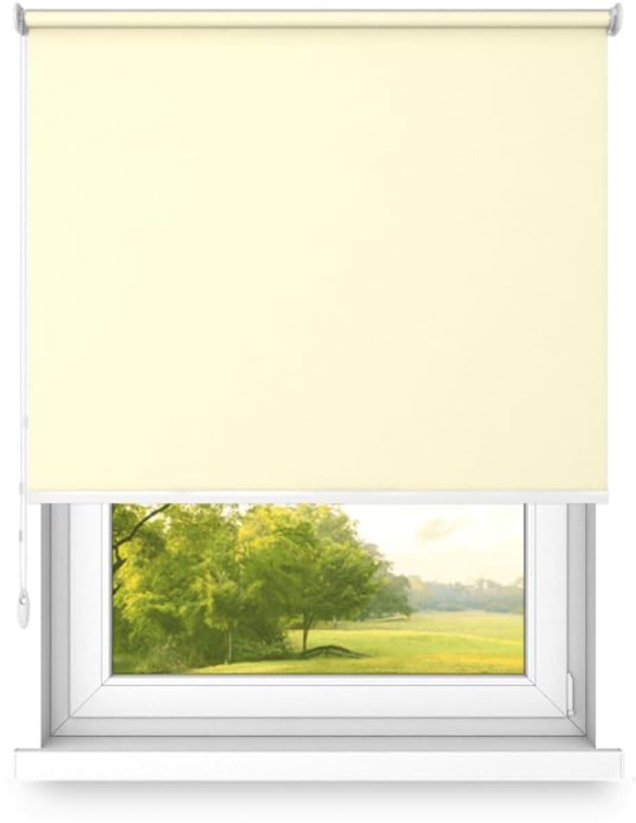 time4blinds Rolgordijnen Verduisteringsrolgordijn Vrijhangend rolgordijn zonder cassettemuur of plafondmontage UV-bescherming Thermische eigenschappen Solide 200x140 cm Vanille - rechts
