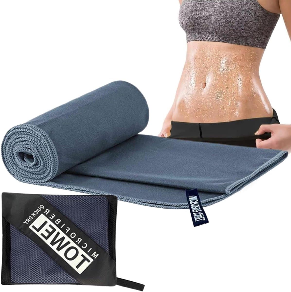 Microvezel Handdoek - Sneldrogende Handdoek - Outdoor Activiteiten - Super Absorberend - 40 x 80 cm - Donkerblauw