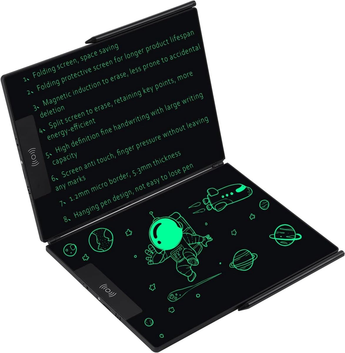 LCD Schrijftablet - Digitaal Notitieblok - Tekenen en Notities - Inklapbaar Scherm - 143 inch - Zwart