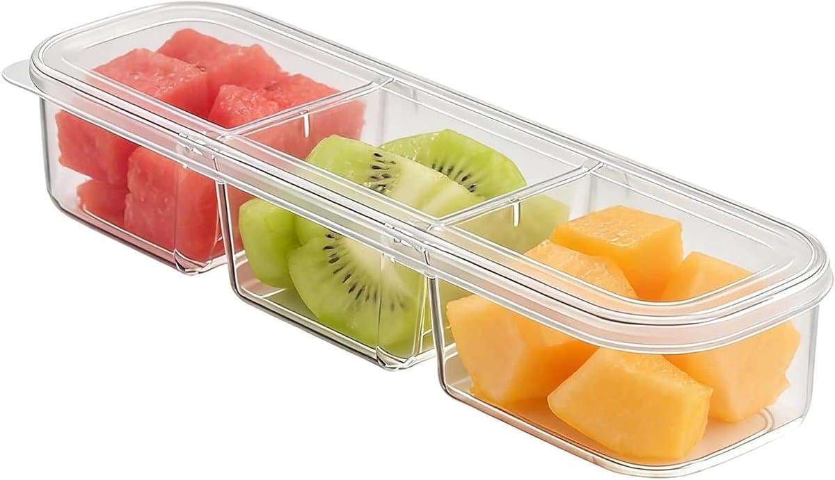 Opbergdozen Koelkast - Voedselcontainers Deksel - Keuken Ordenen - Vocht en Stofschild - 28x9x6 cm - Transparant