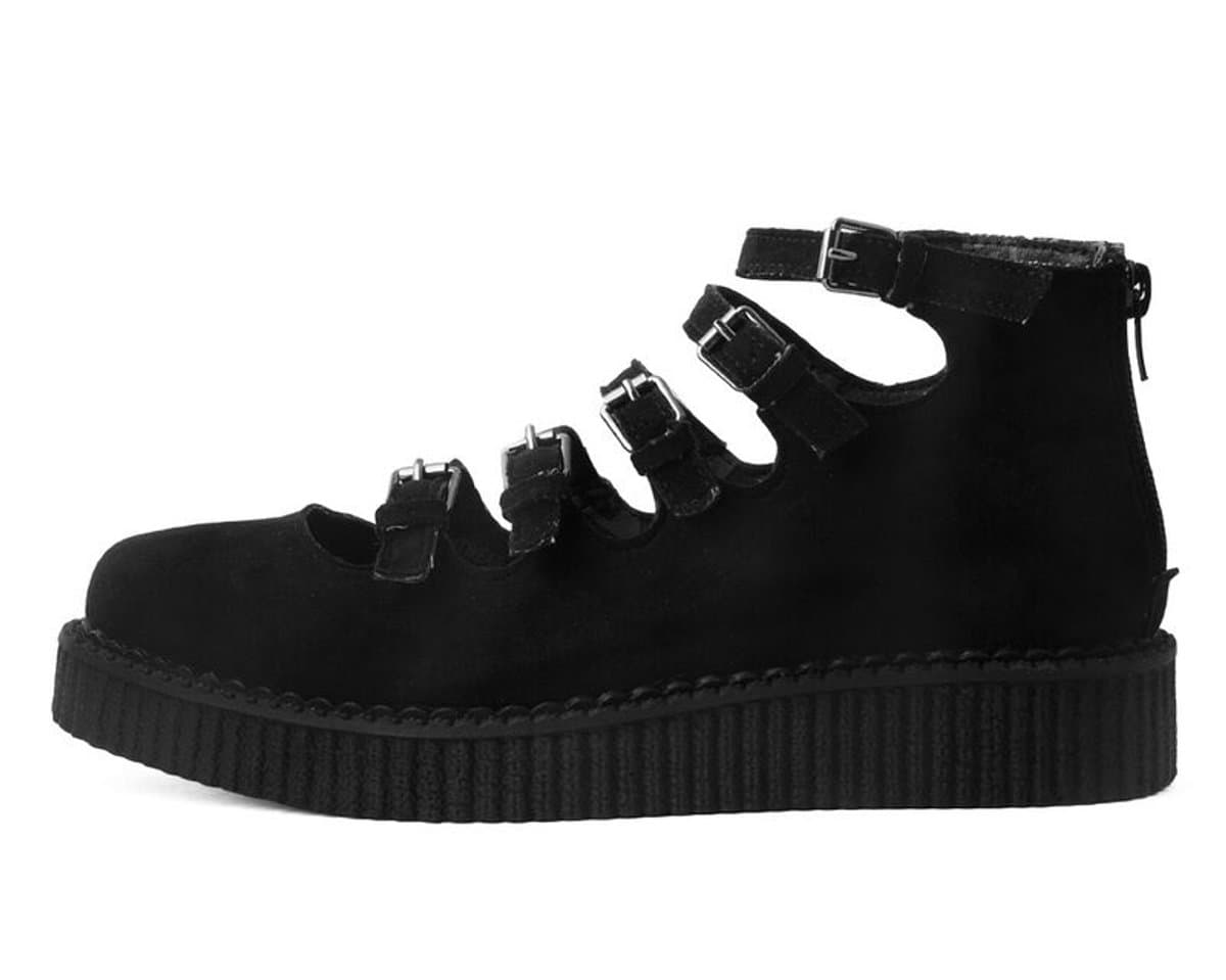 T.U.K. Pointed Creeper Sandale 5 Buckle Dames Sandaal - zwart - EU40