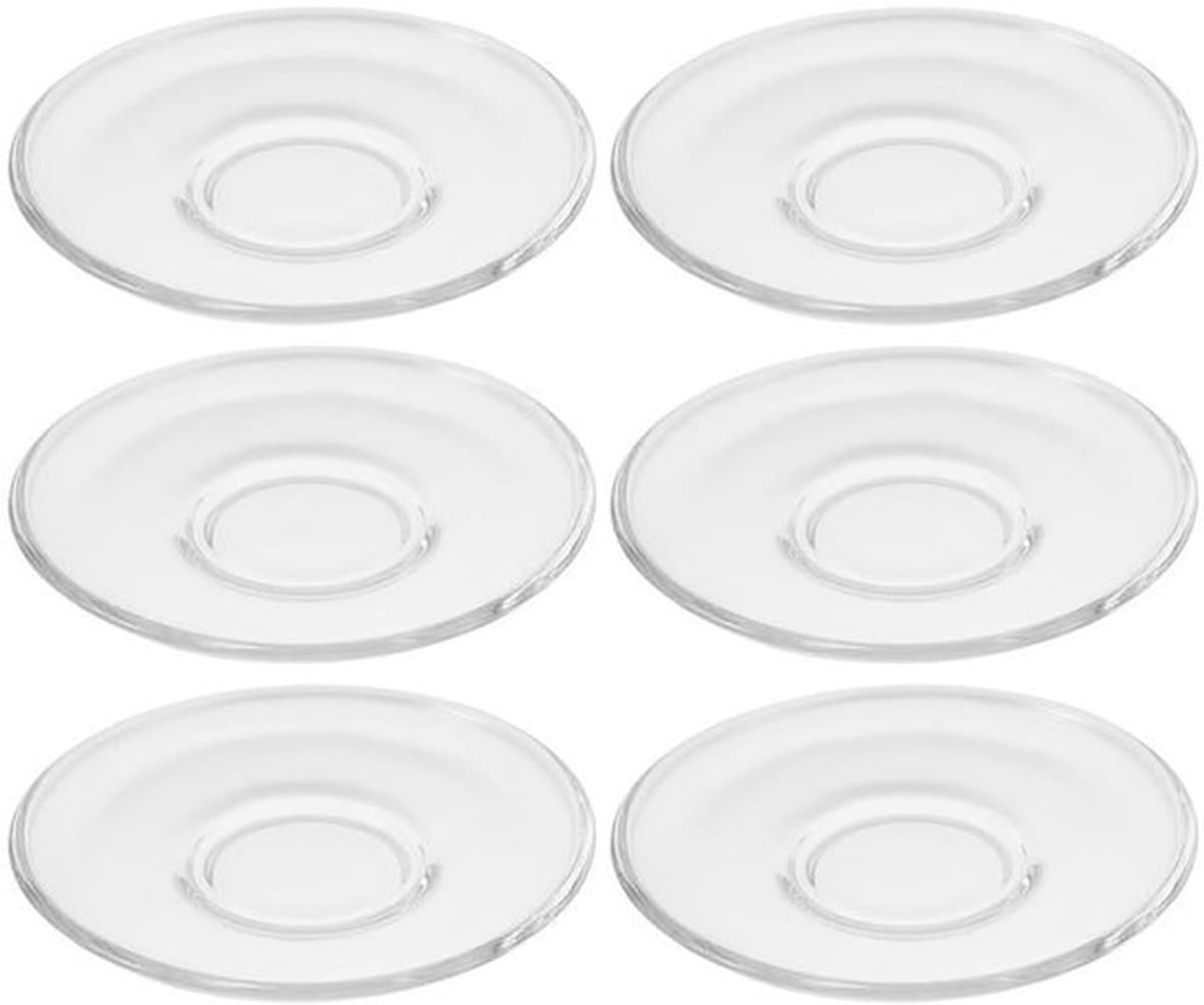 6 Ronde Glazen Schotels, Transparante Schotels voor Snacks, Kleine Theetabletten, Kleine Drinkonderzetters, Decoratie, Herbruikbaar