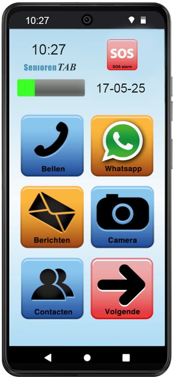 SeniorenTAB M - Senioren Smartphone op basis van Motorola - Veilig en voordelig- 64GB - 6.6 inch scherm