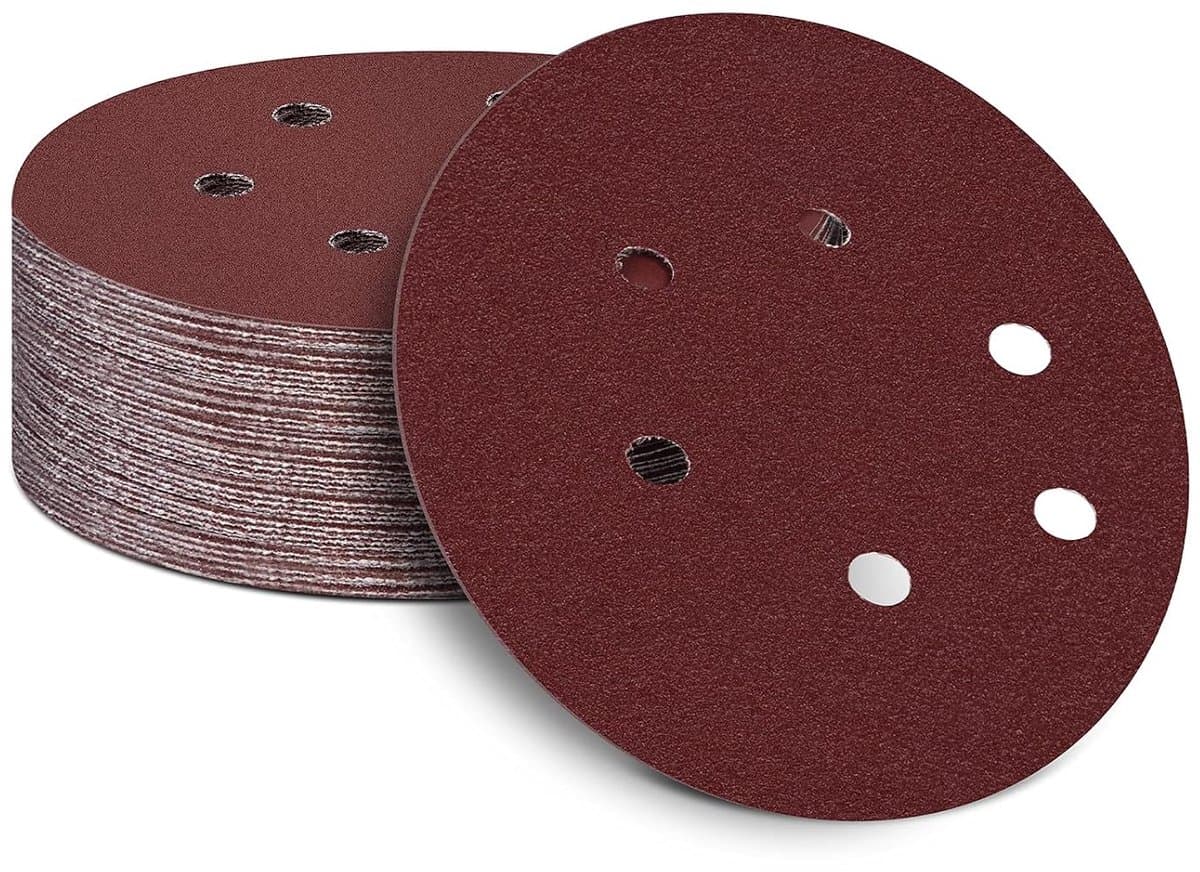 120 Grit Schuurschijven 50 stuks, 150 mm Schuurplaten, 6 inch 6 Gaten Haak en Loop Schuren Pads voor Willekeurige Orbitale Sander