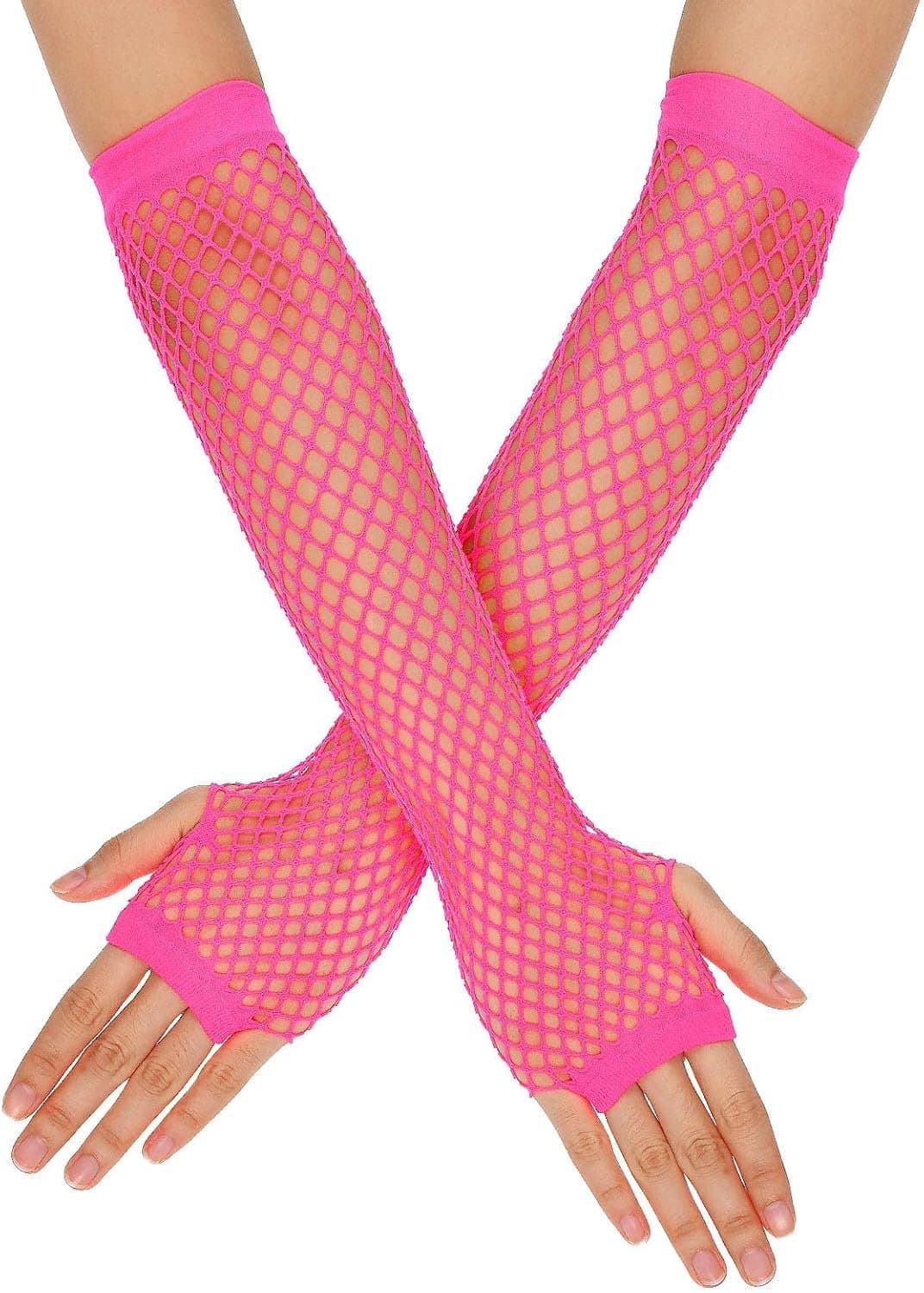 Vingerloze handschoenen - lange net mesh - voor Halloween en cosplay - ideaal voor 80s look - ShopVlot