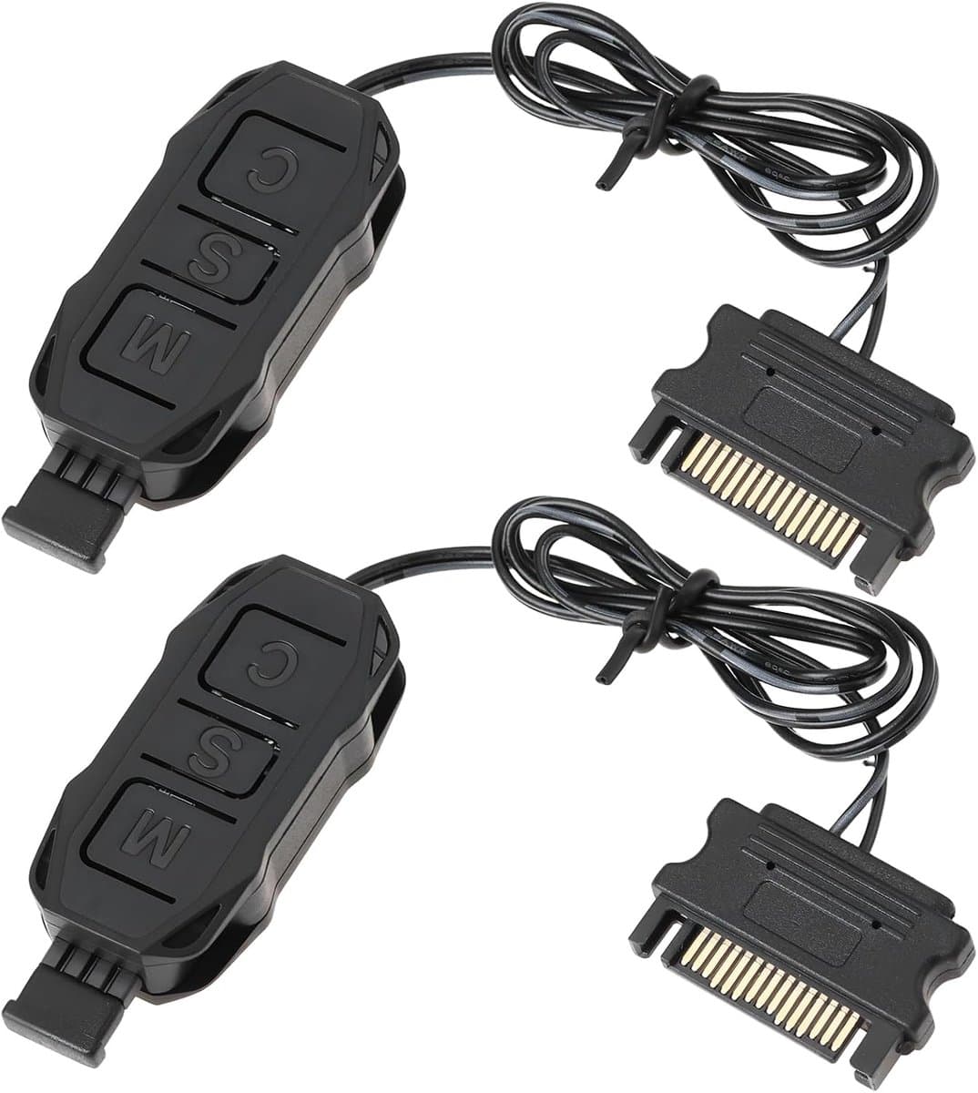 2Pcs 5V 3 Pin ARGB Power Controller voor Moderne Moederbord ARGB Apparaat 41cm Zwart