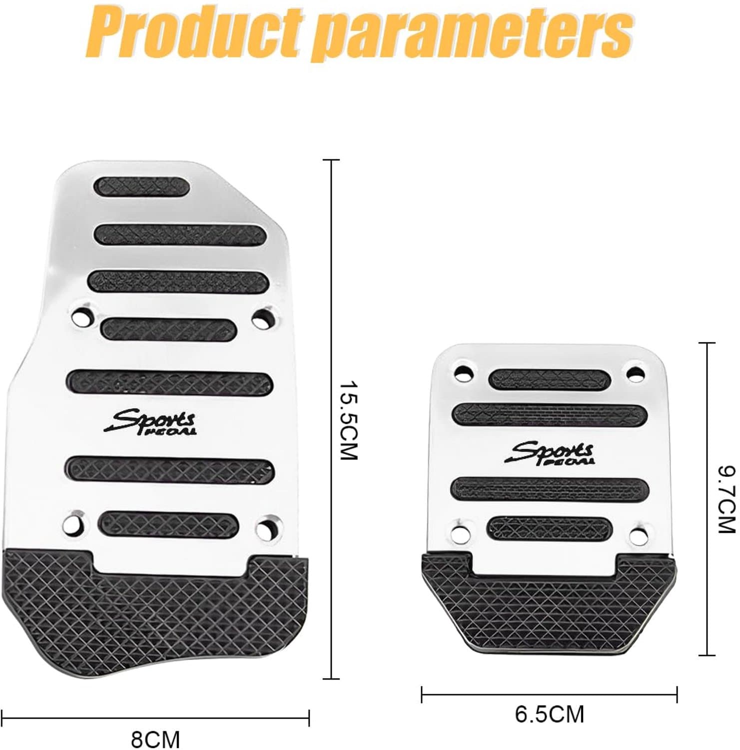 CGEAMDY 3 stuks auto-anti-slip voetpedaal, auto-pedaalafdekking, brandstofversneller-rempedaal-padset, auto-versneller, gas, rempedaal koppelingspedaa