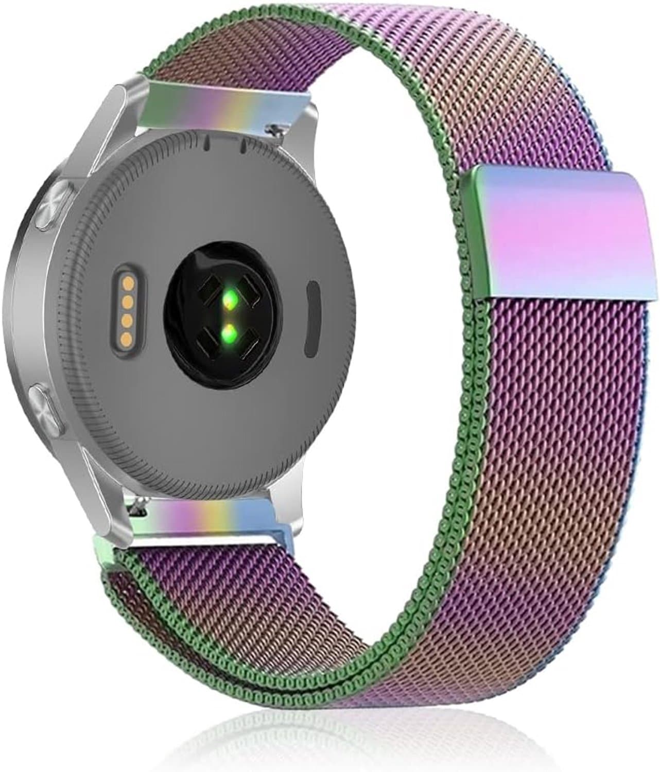 Armband 22 mm voor Garmin Venu 3/Venu 2/Vivoactive 4, ademend, magnetisch, metaal/roestvrij staal, armband voor Garmin - ShopVlot
