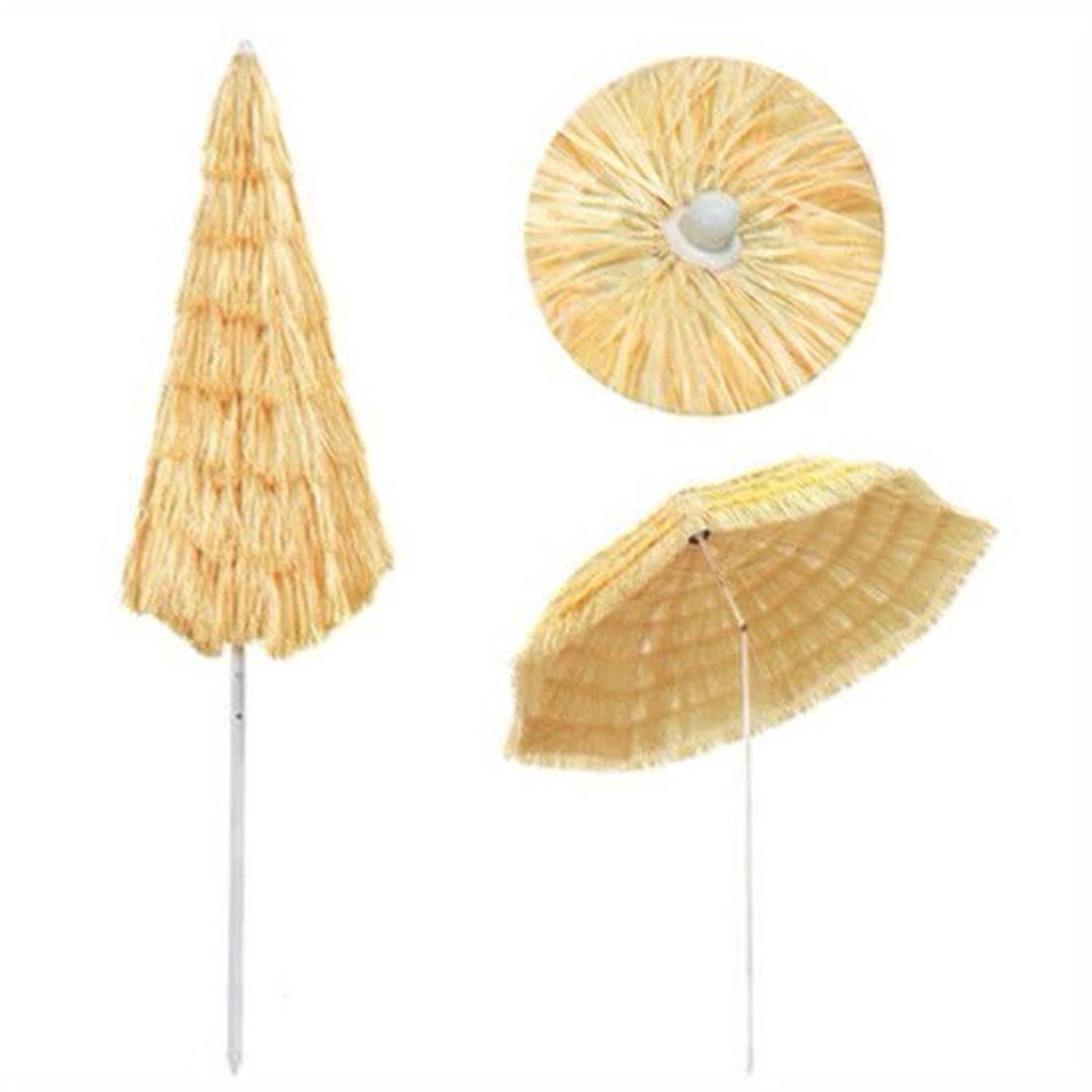 Strandparasol – Parasol – Zonnescherm – Tuinparasol – Buitenshuis Parasol – Natuurlijk Design – 300 cm Diameter – Stevig Frame