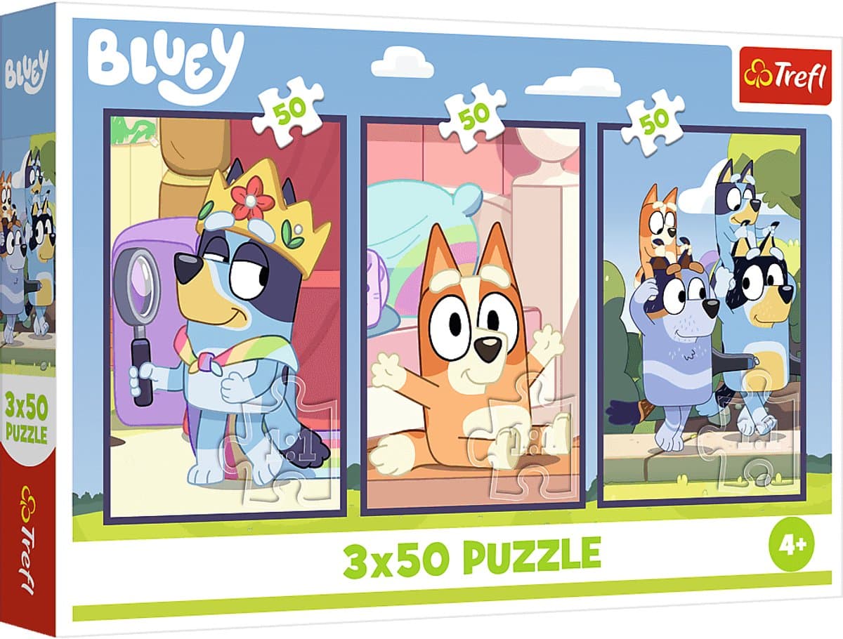 Trefl puzzel Bluey familie - 3x50 stukjes - FSC Mix 70% puzzel.