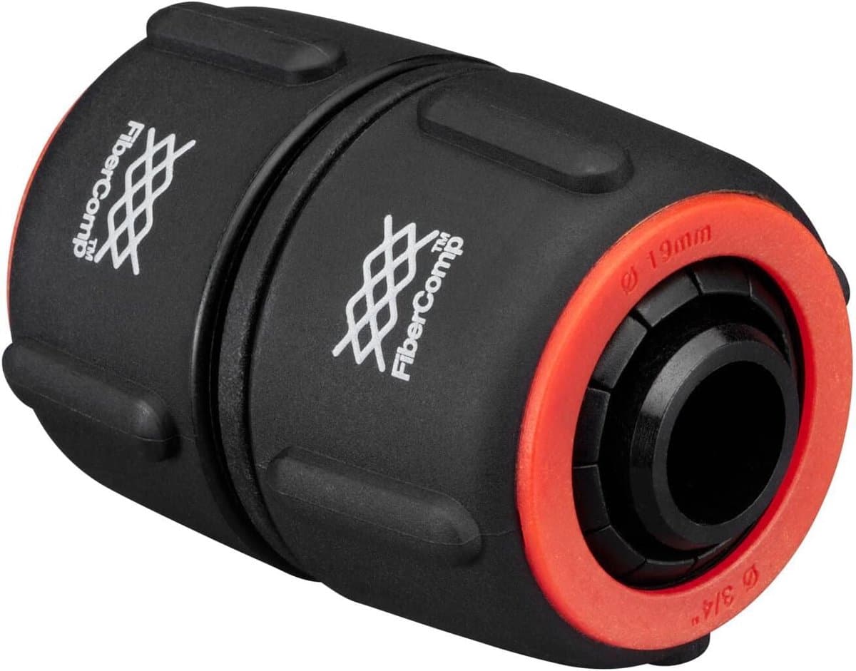 Fiskars slangreparateur,Ø 19 mm (3/4"), Met kleurcoderingssysteem, Universele maat, FiberComp, 30 g, Zwart/Rood, 1054785