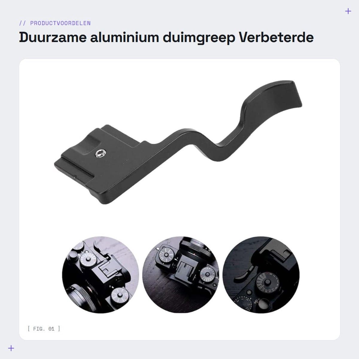 Dailygoods- Duimgreep Aluminiumlegering - Zwart - Voor X-T10/X-T20/X-T30 - Stabiel - Sterk - Duurzaam - Camera Handgreep