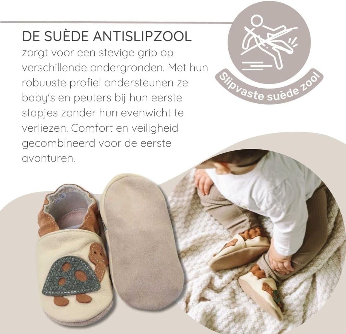 Kruipschoenen voor jongens en meisjes in verschillende designs