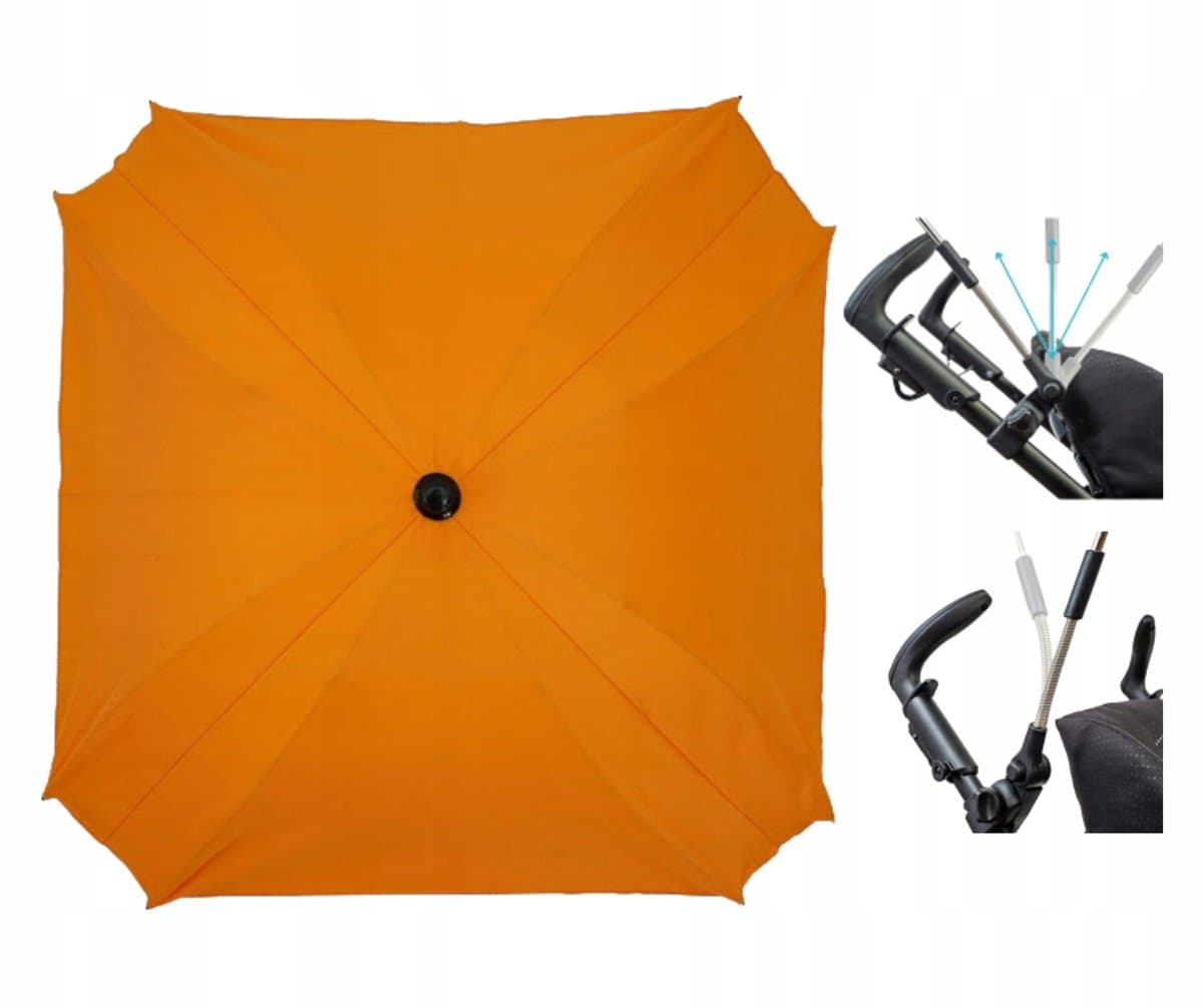 Merkloze Kinderwagen Parasol - Oranje, UV50+, 62cm