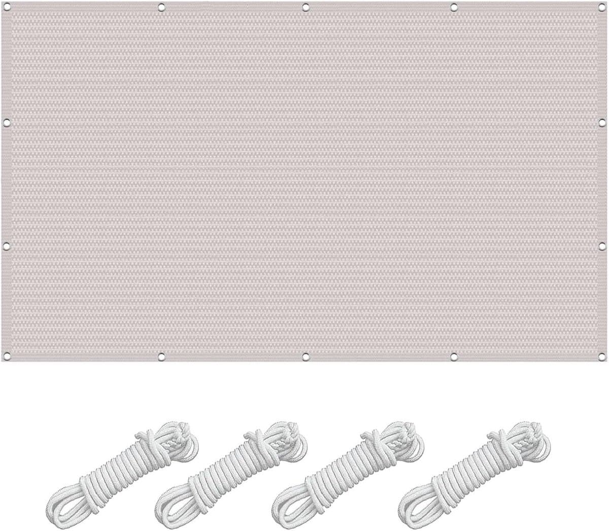 Rechthoekig Zonnezeil - Ademende Zonwering - Buitenruimte Creëren - Hoge Dichtheid HDPE - 2.9 x 9 m - Wit