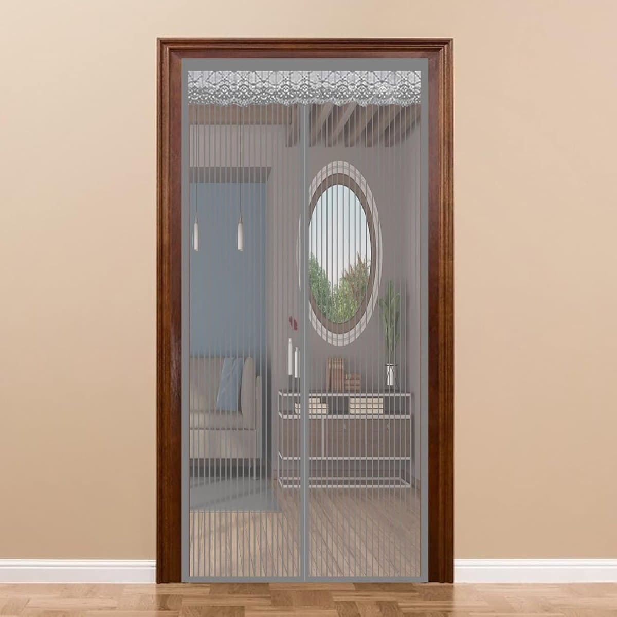 Magnetisch Deur GORDijn - Insectenhor Mesh - Buiten Leven - Automatische Sluiting - 100x240cm - Grijs