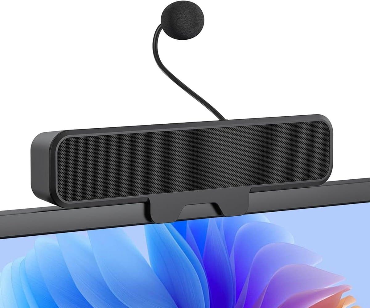 PC Luidspreker - Monitor Speaker - Duidelijke Communicatie - Afneembare Microfoon - 10 Watt - Zwart