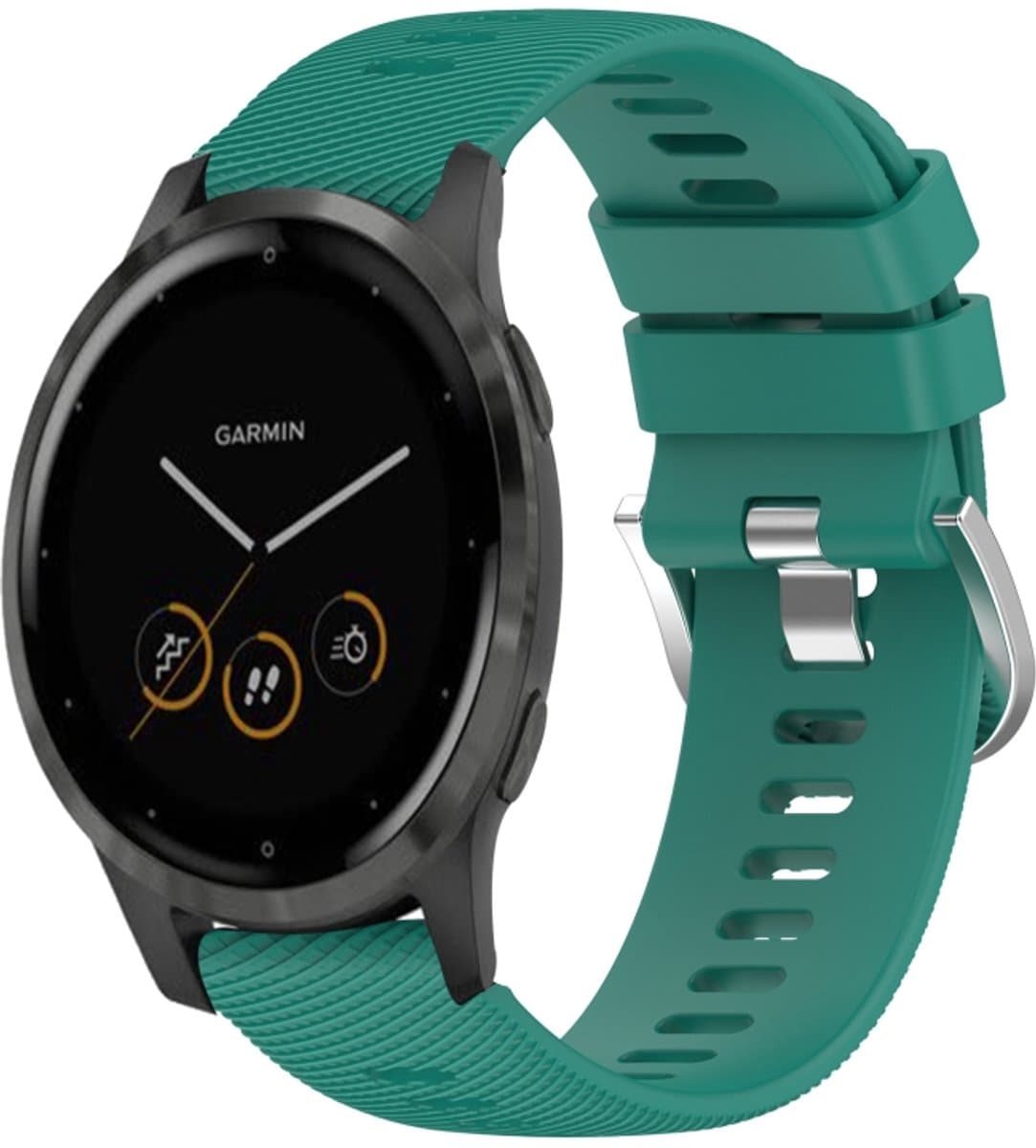 Voor Garmin Vivoactive 4S 18 mm siliconen horlogeband in effen kleur (groen)