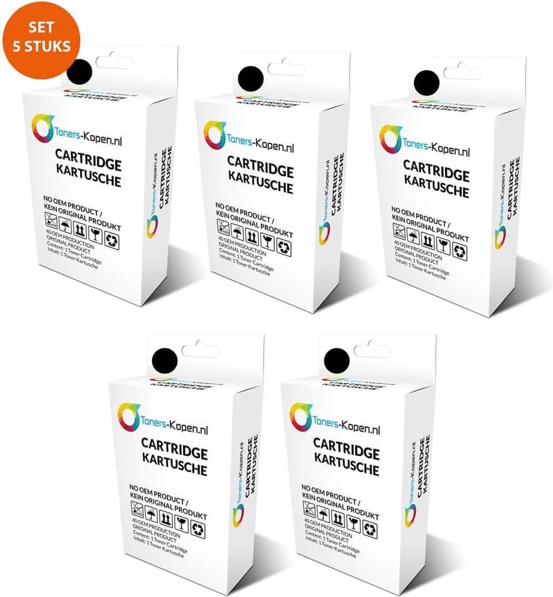 Epson T266 Zwart Inktcartridge 5-Pack 10ml - C13T26614010 Compatible Alternatief - WorkForce WF100 WF100W - Epson Inktcartridge - T266