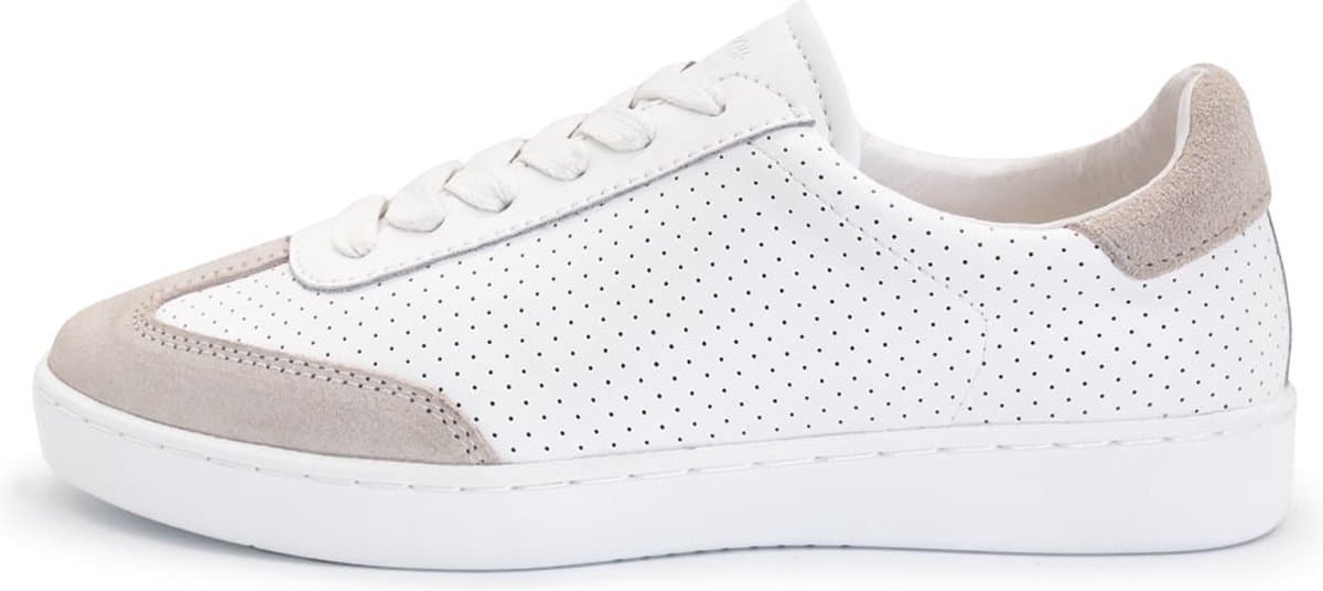 Anna Kern Suny 7020 Danssneakers Dames - Volledige Zool - Beige suede en wit leer - Salsa, Latin, Bachata, Kizomba - SUNY - beige wit - 42