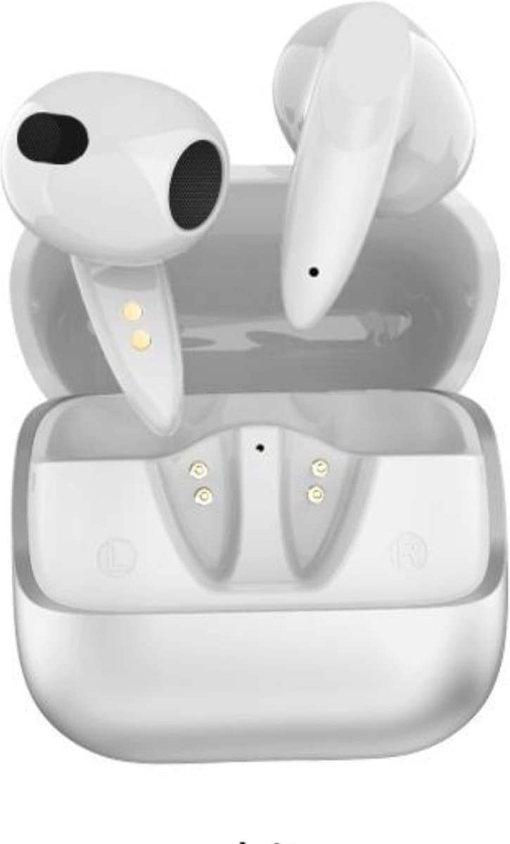 Razzaro draadloze Oordopjes - Bluetooth oordopjes - Earpods - Oortjes draadloos - Bluetooth 5.3 - Geschikt voor Smartphone & Laptop - Wit - G60 Pro
