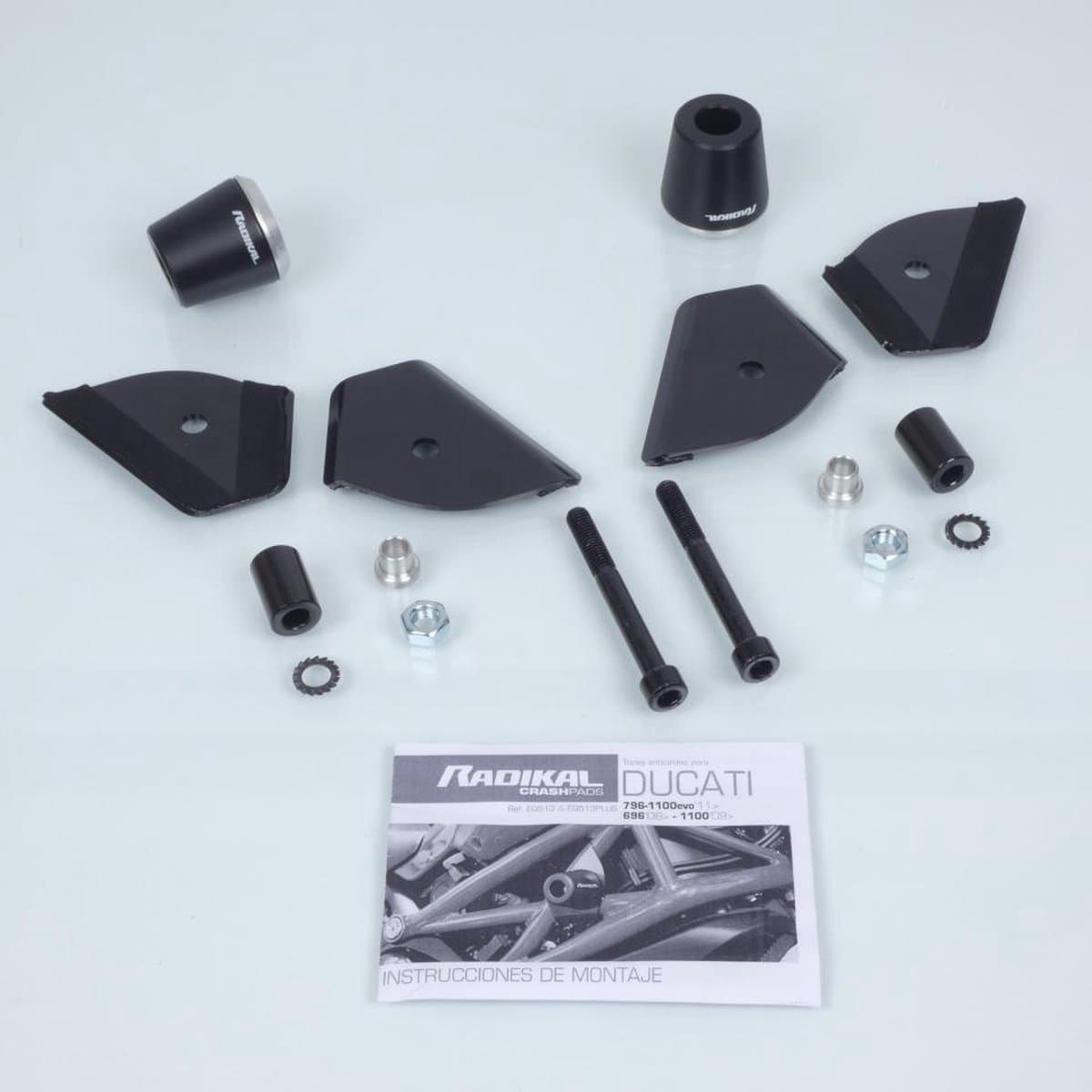 Tampon pare carter Radikal pour moto Ducati 696 Monster Après 2008 EQ513PLUS