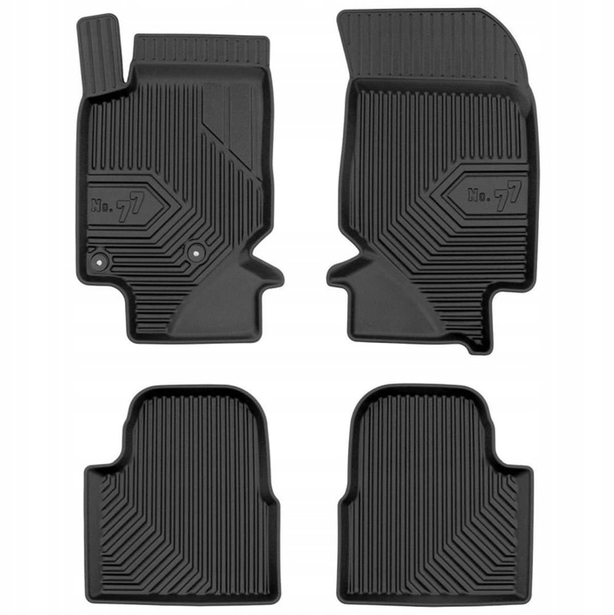 Frogum No.77 Luxe Rubberen Automatten Set - Geschikt voor CITROËN C4 III (2020-heden) - 4-delig - Perfecte Pasvorm - Geurloos TPE - 4 cm Hoge Rand - Zwart