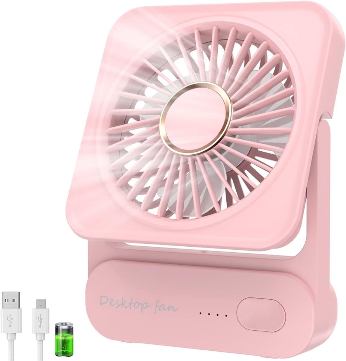 CLVP® Mini Ventilator - Krachtige Waaier - Tafelventilator - Airco Verkoeling - Roze