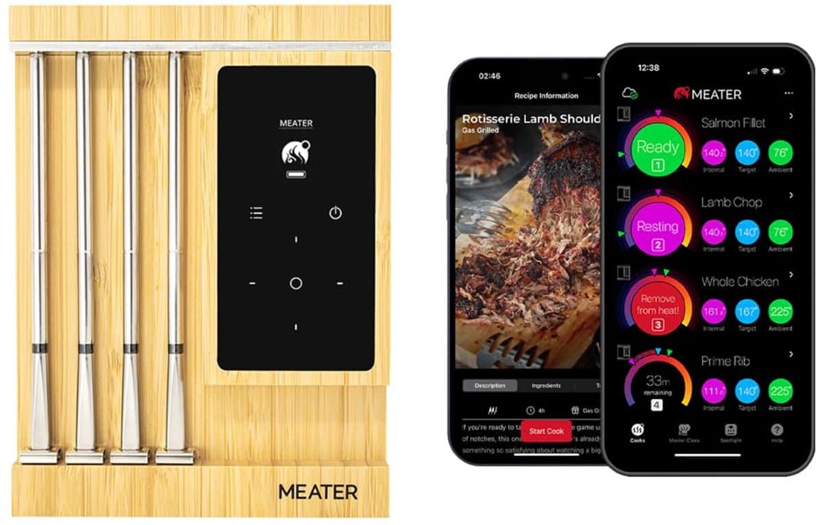 Slimme Wifi Kernthermometer XL met 4 Sensoren - Draadloos voor BBQ, Oven, Grill en Airfryer