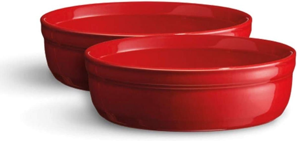 Set van 2 Crème Brûlée Schotels - Keramiek voor Oven & Magnetron - Bourgogne