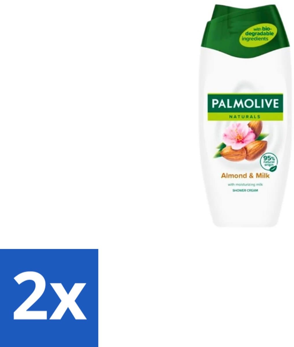 Palmolive – Douchecrème – Naturals Almond & Milk – 500 ml - Voordeelverpakking - 2 stuks