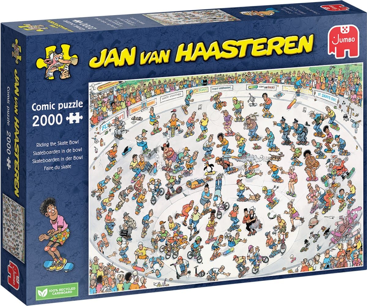 Jan van Haasteren - Skateboarden in de bowl - 2000 stukjes puzzel - Legpuzzel