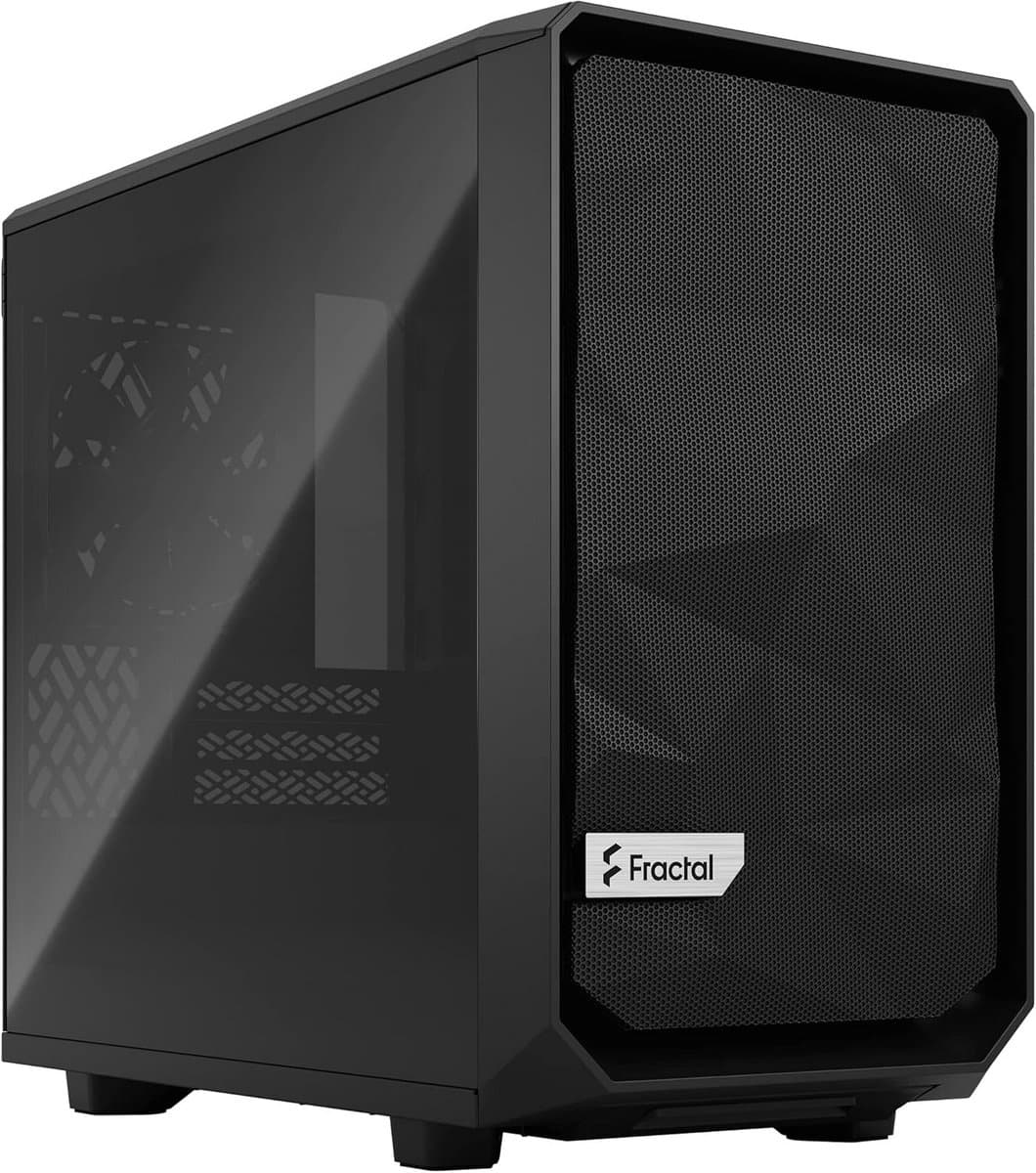 Compacte Zwarte Mini ITX PC Behuizing met Mesh Voorkant en Getint Zijpaneel