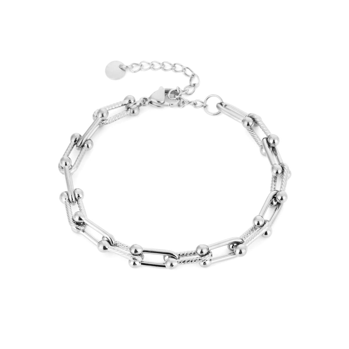 Michelle Bijou Stainless Steel Schakel Armband Zilverkleurig