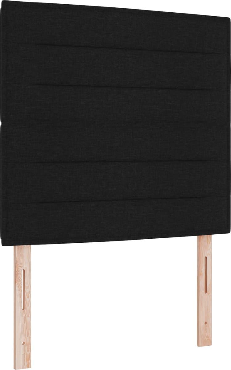 vidaXL - Boxspring - bed - met - matras - met - LED - Zwart - 120 - x - 190 - cm - Stof