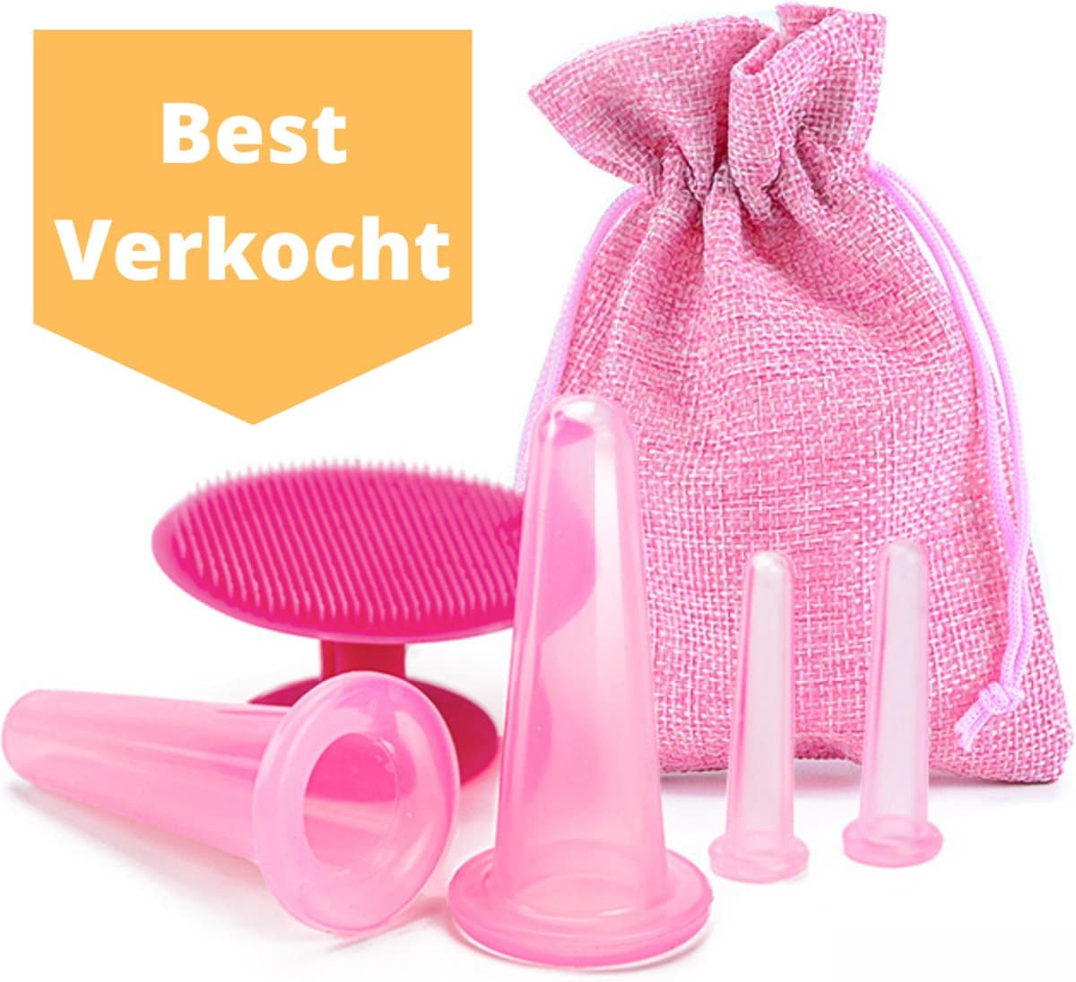 JML Cupping Set - Cupping Cups - Cellulite Cup - Massage Cupping Set - 5 Delig - Lichaam en Gezicht - Met Geschenkzakje