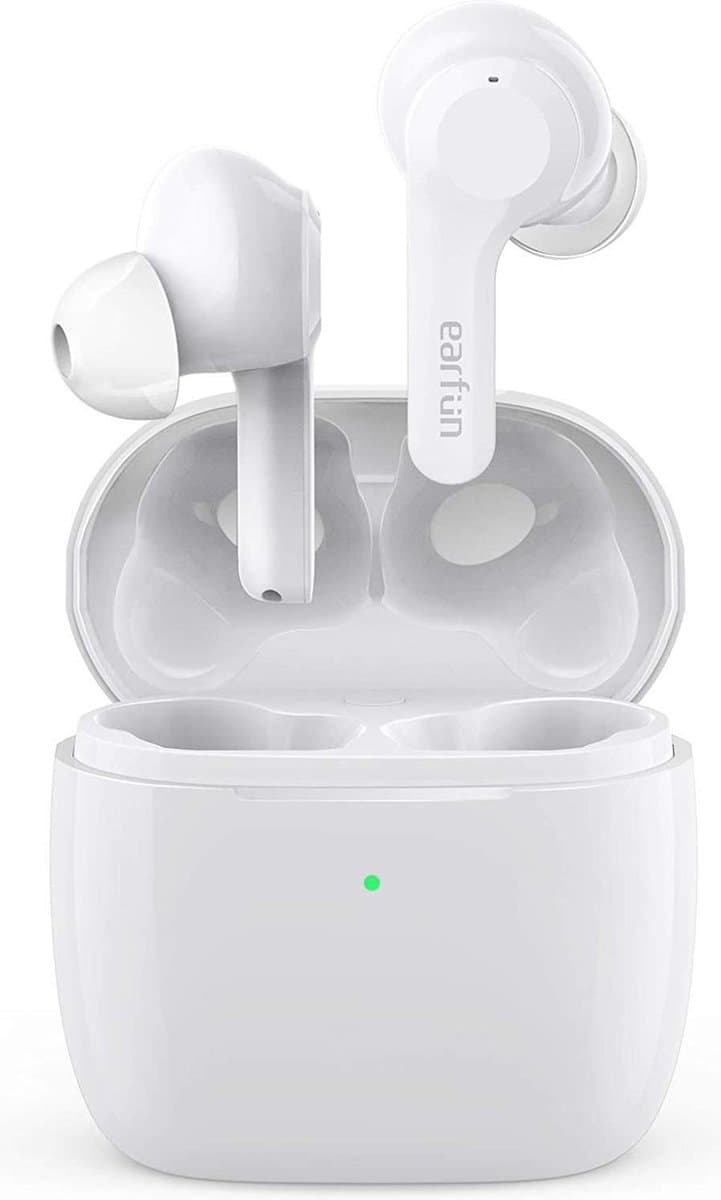 EarFun Air - Draadloze Oordopjes - Draadloos Opladen - IPX7 Waterbestendig - 35 uur batterijduur - Wit