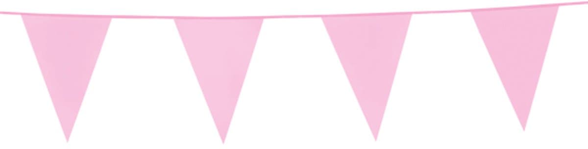 2x Vlaggenlijn Baby Roze 10 meter - Verjaardag Feest Party Festival Poolparty Decoratie