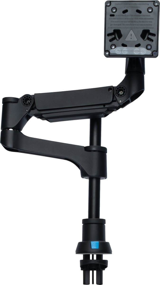 R-Go Caparo single monitor arm, fully adjustable with gas spring, VESA 75x75/100x100mm, 3-9 kg load capacity, 100% circular, black