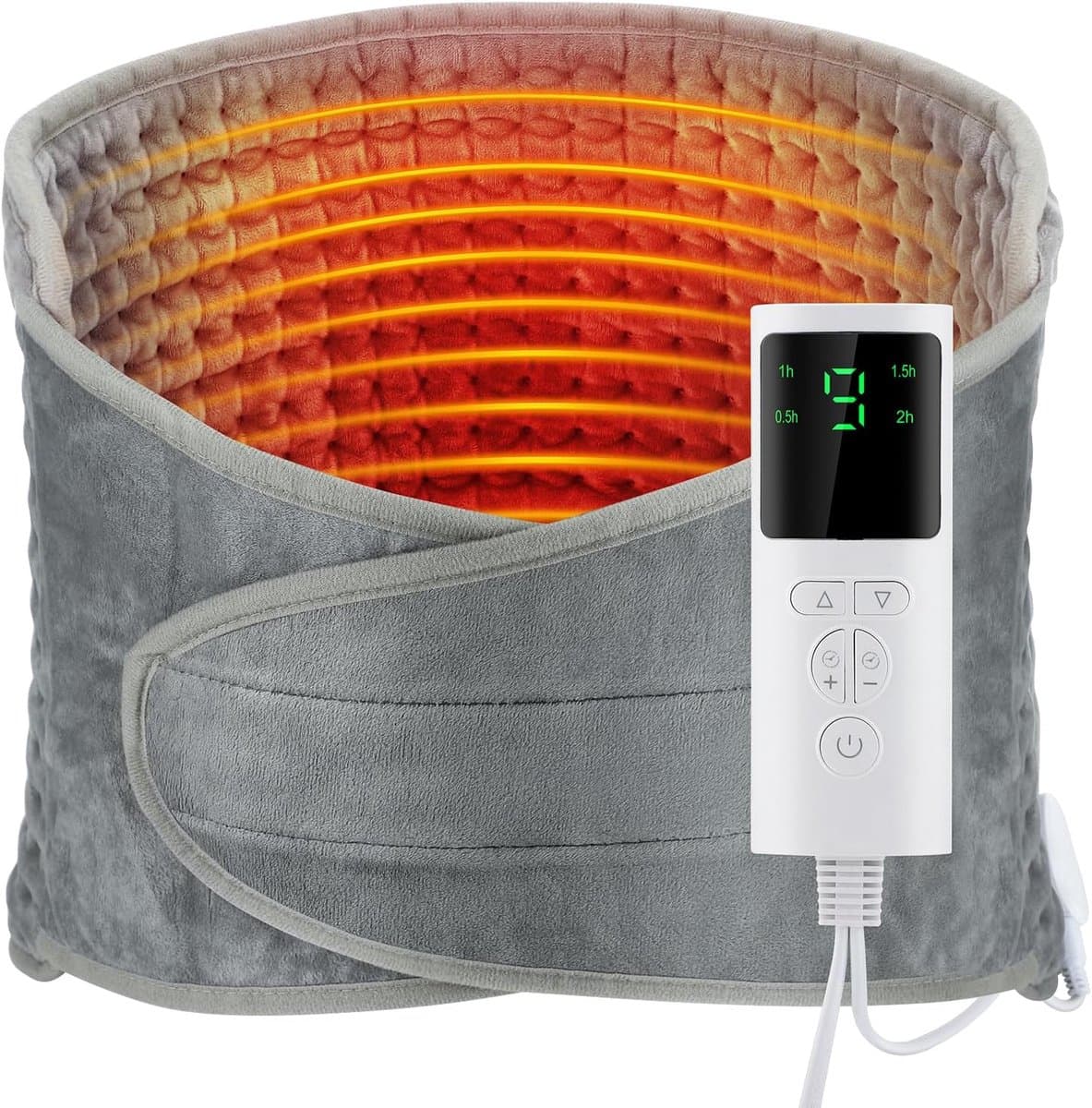 Elektrische Verwarmingsmat voor Pijnverlichting met LCD-Controller - 9 Niveaus, 4 Tijdinstellingen, Snelle Verwarming - Ideaal voor Rug, Buik, en Benen - 30x126cm