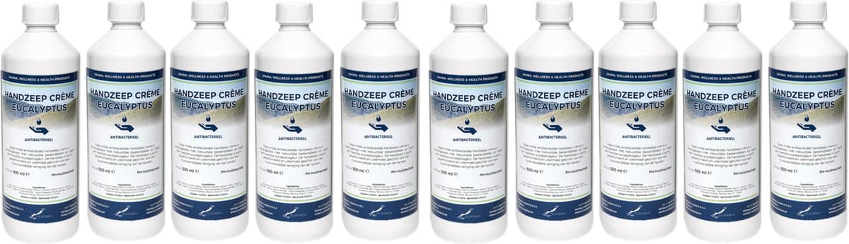 Handzeep Crème Eucalyptus 500 ml - set van 10 stuks - Voordeelverpakking