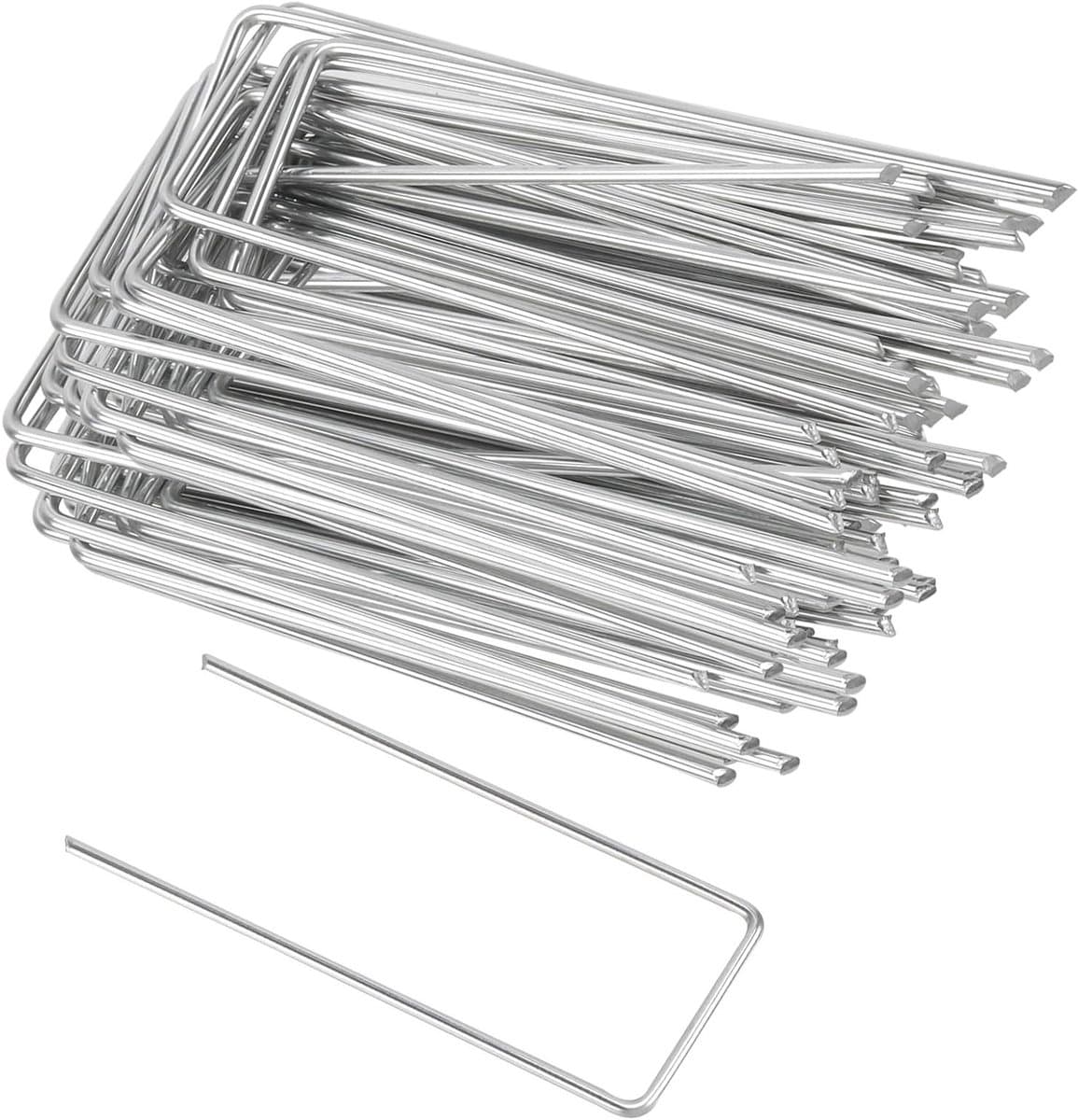 200 Stuks 4 Inch Onkruid Membraan Haringen - Gegalvaniseerde Stalen Tuinstaken voor Bevestigen van Onkruiddoek, Kunstgras en Landschapsnetting