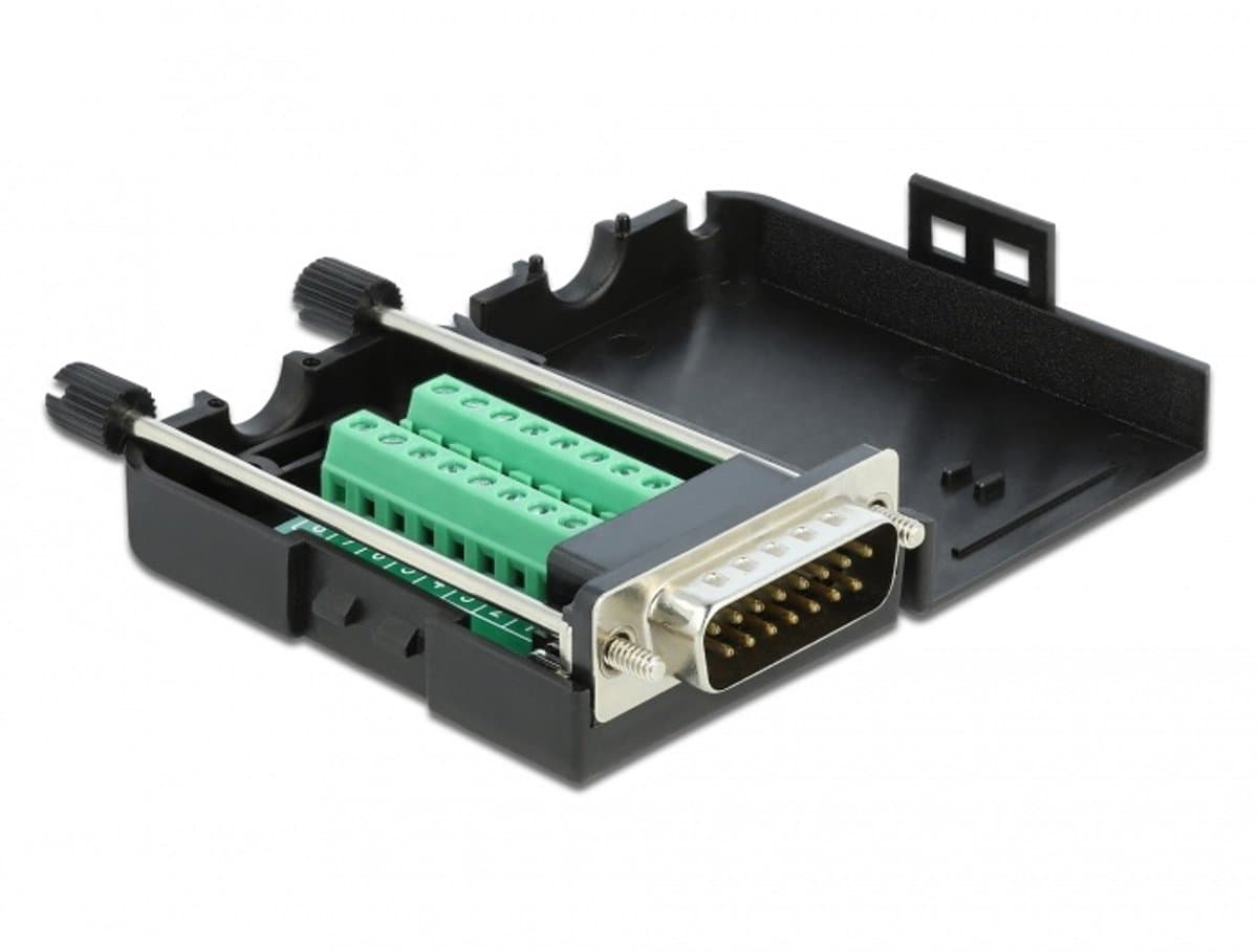 Delock D-Sub15 male to Terminal Block with Enclosure